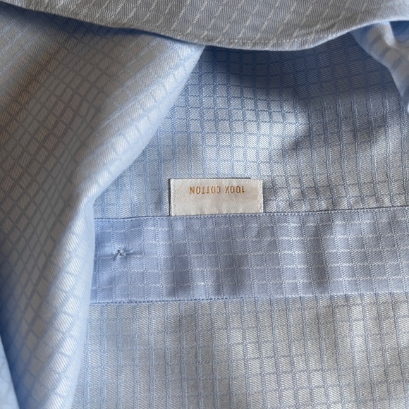 Brioni 100% Cotton Button Up Formal Dress Shirt - Men's Size 17/ 43 - Blue - Picture 6 of 9